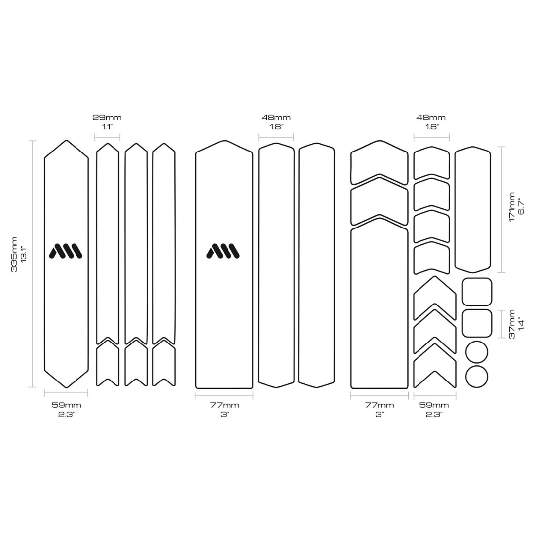 Adesivi Protezione Telaio Honeycomb e-Bike - Clear - Image 3