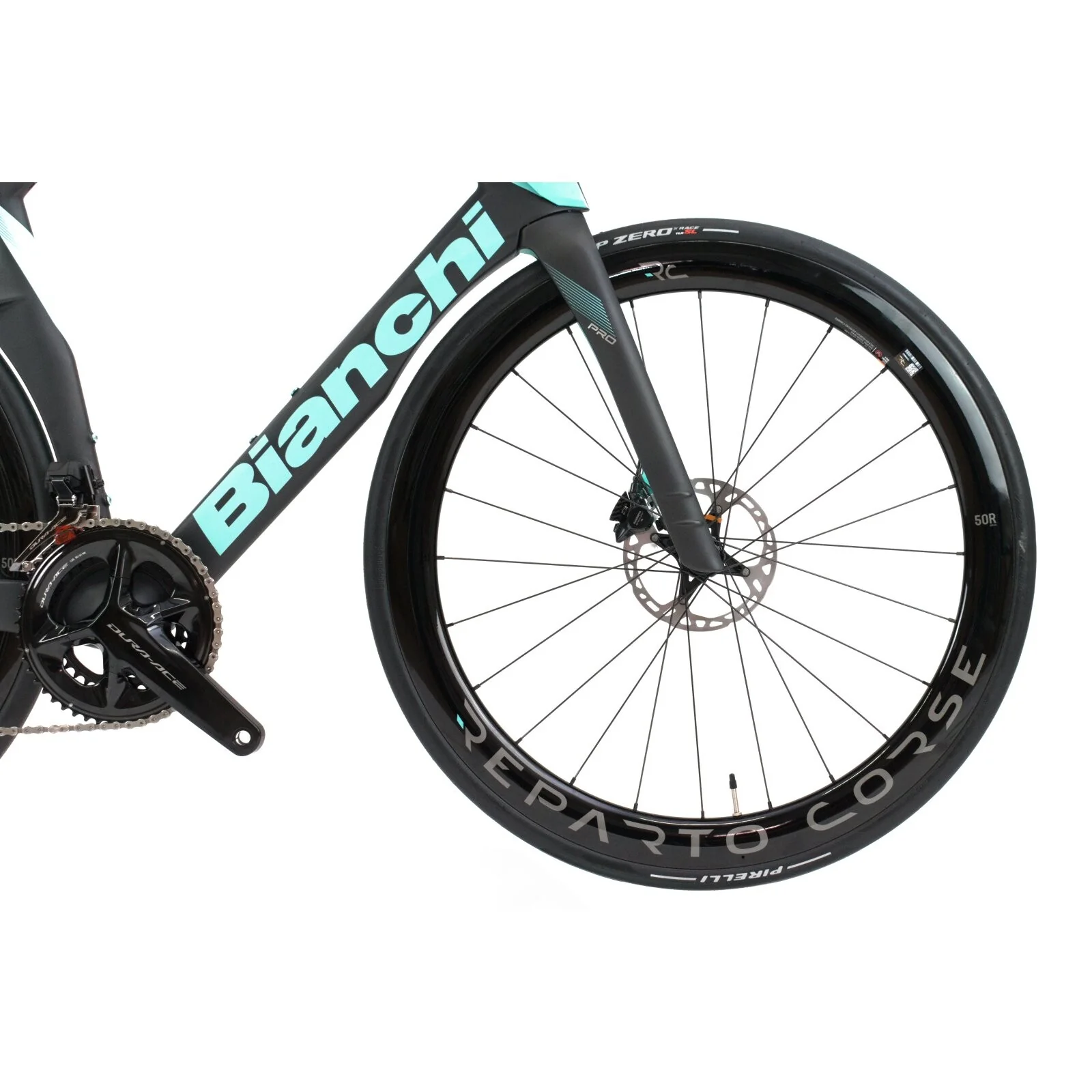 Bicicletta Bianchi Oltre Pro Dura-Ace Di2 12v - Antracite/Celeste - Image 4