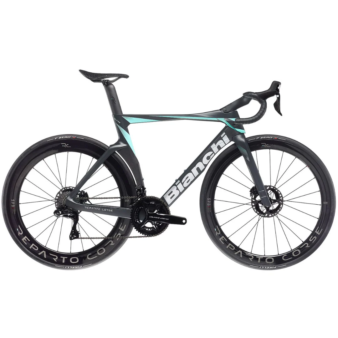 Bicicletta Bianchi Oltre RC Dura Ace Di2 12v - Antracite/Celeste