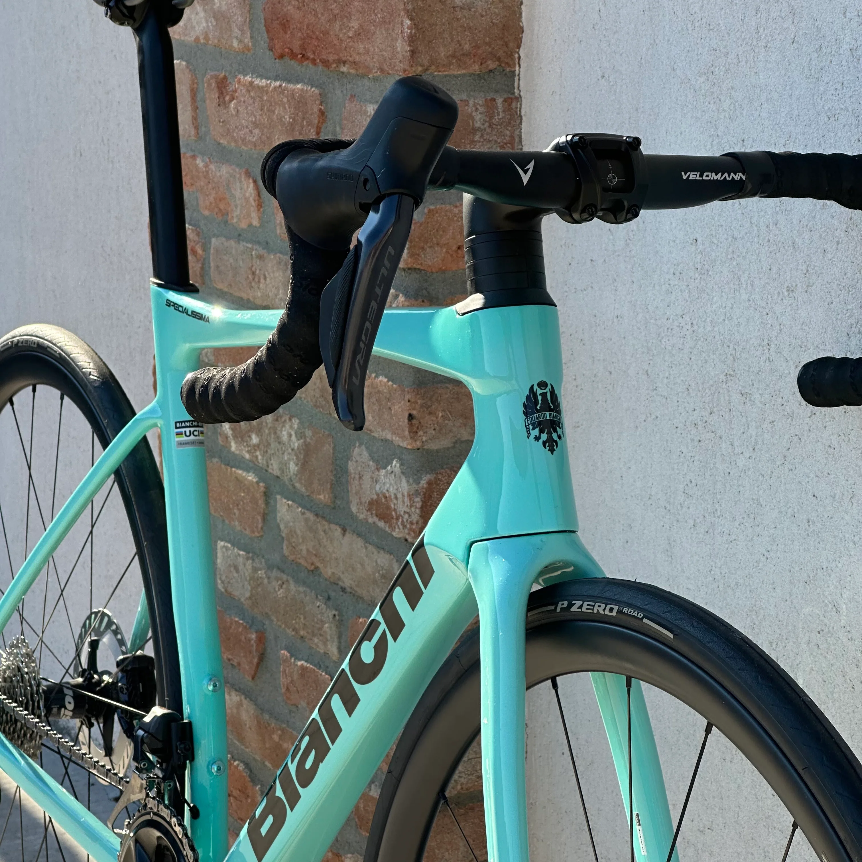 Bicicletta Bianchi Specialissima Comp Ultegra Di2 - Celeste - Demo - Image 9