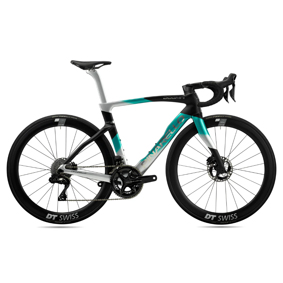 Bicicletta Pinarello Dogma F Disc Dura Ace Di2 Power Meter - Nero Verde Argento