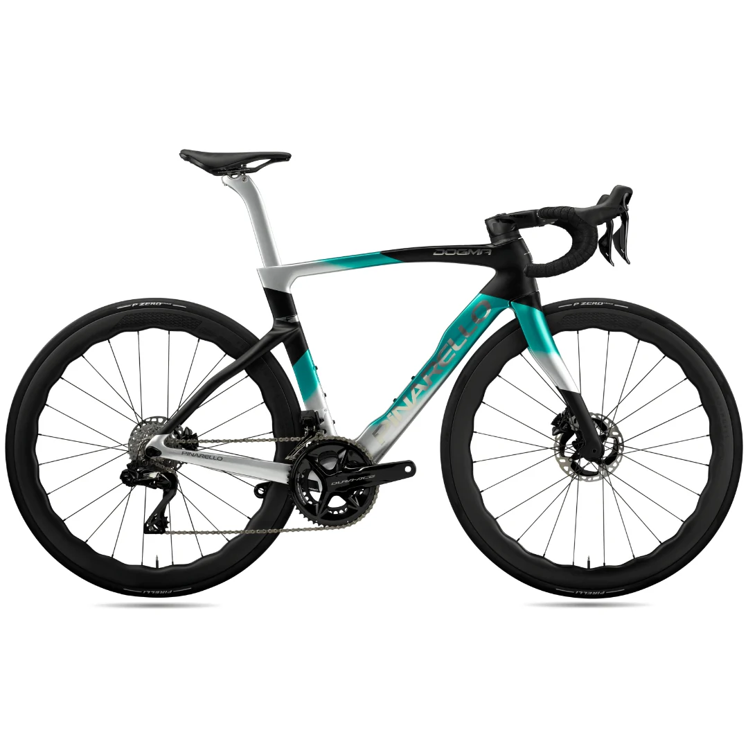 Bicicletta Pinarello Dogma F Disc Dura Ace Di2 Princeton Peak 4550 DB - Nero Verde Argento