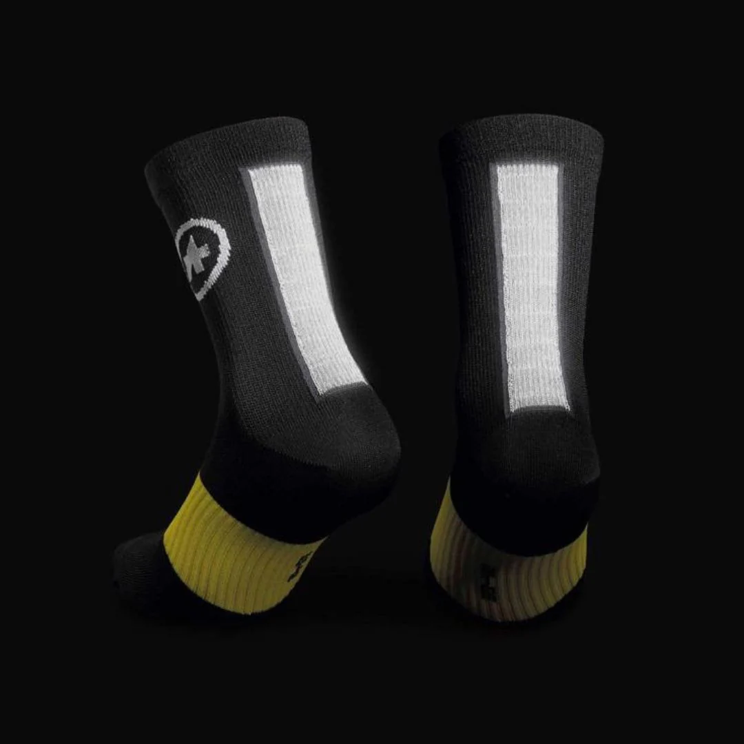 Calze Assos Spring Fall Socks - Nero/Giallo - Image 4