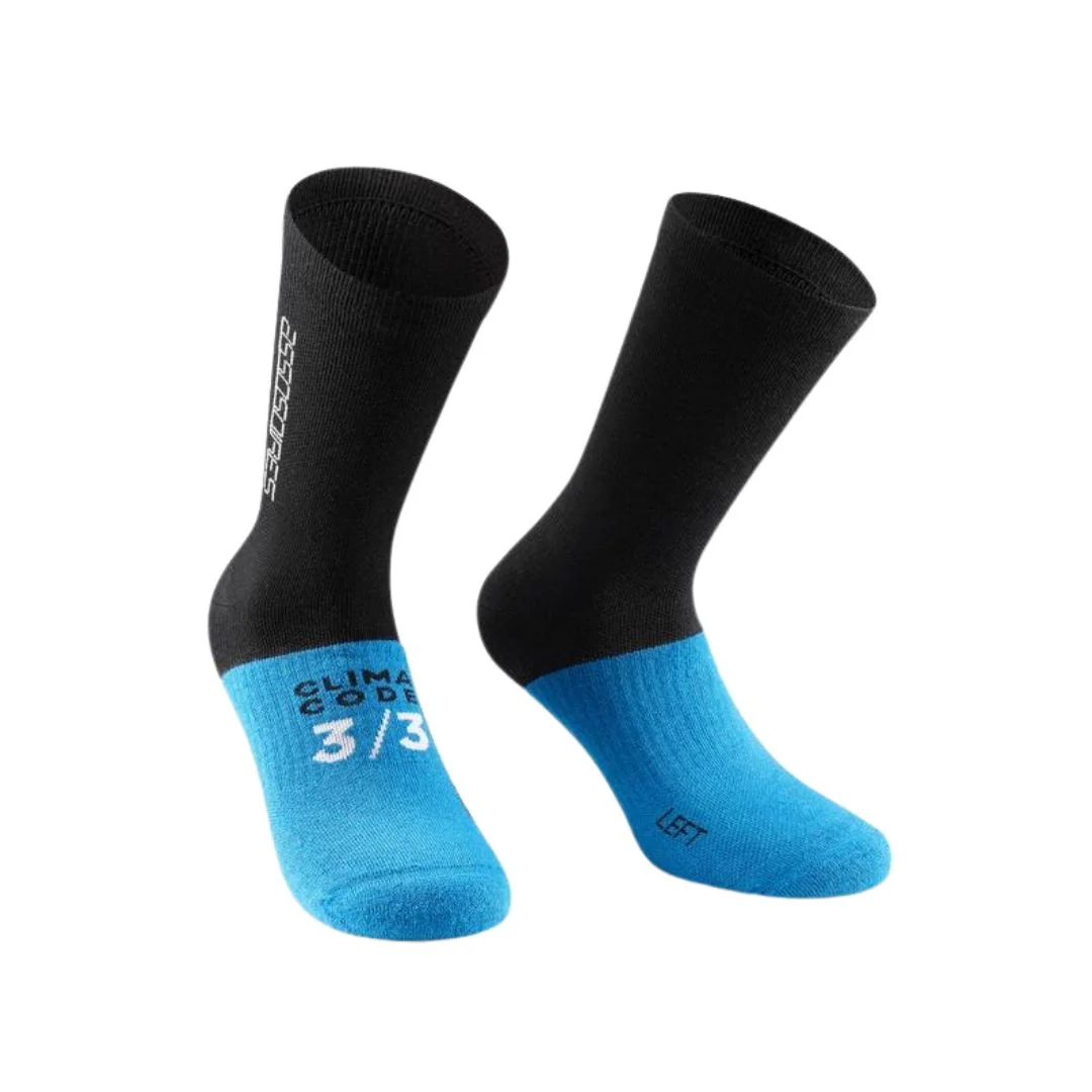 Calze Assos Ultraz Winter EVO - Nero/Azzurro