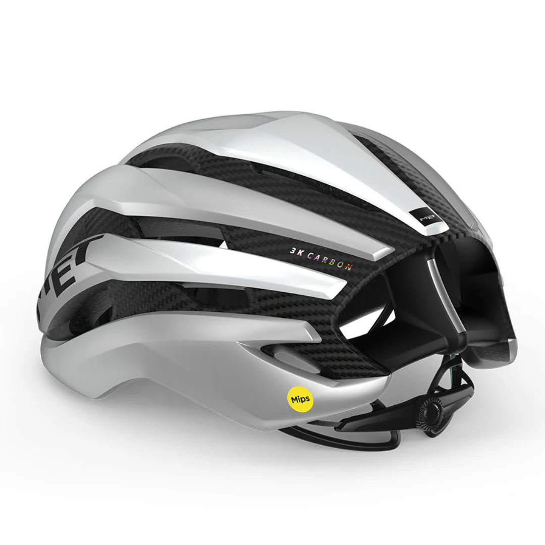 Casco Met Trenta 3K Carbon Mips - Bianco Argento Metallizzato - Image 3