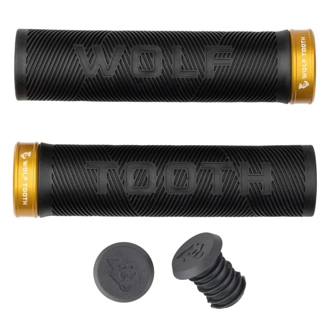 Manopole Wolftooth Echo Lock-On - Nero/Oro