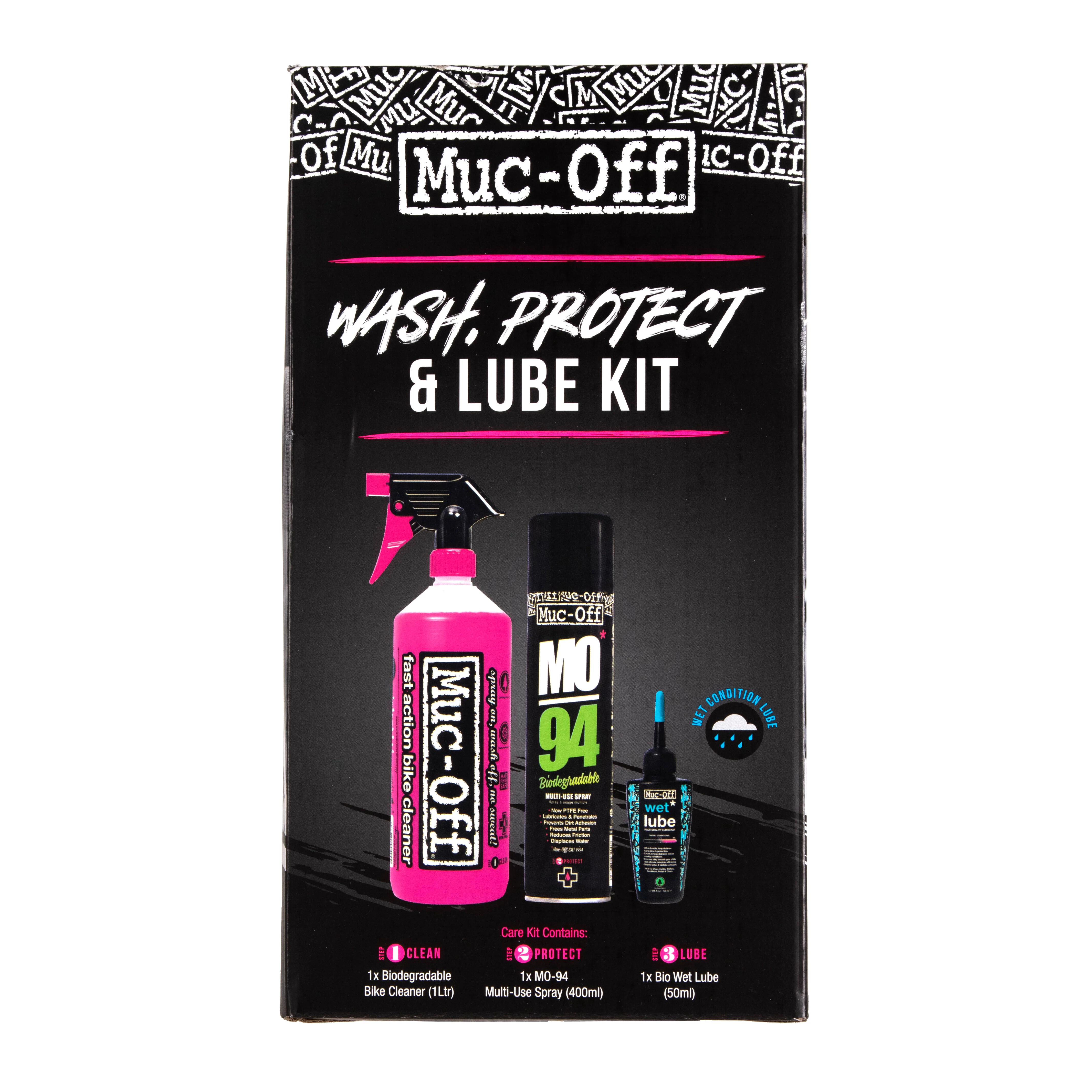Kit Pulizia, Lubrificazione e Protezione Muc-Off (Wet Lube)