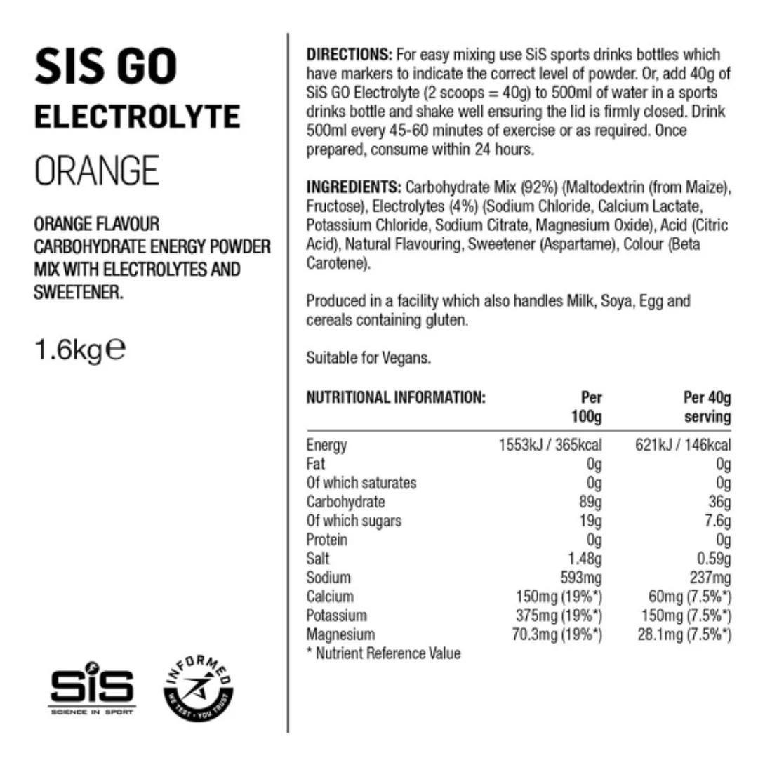 Barattolo SIS Go Electrolyte Arancia 1.6kg - Image 2