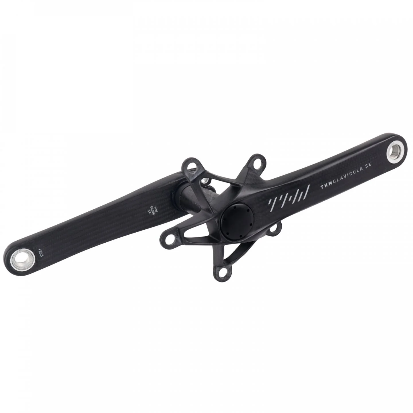 THM Clavicula SE Road Guarnitura Powermeter in Carbonio - 110mm BCD Compact - Nero Opaco - Image 3